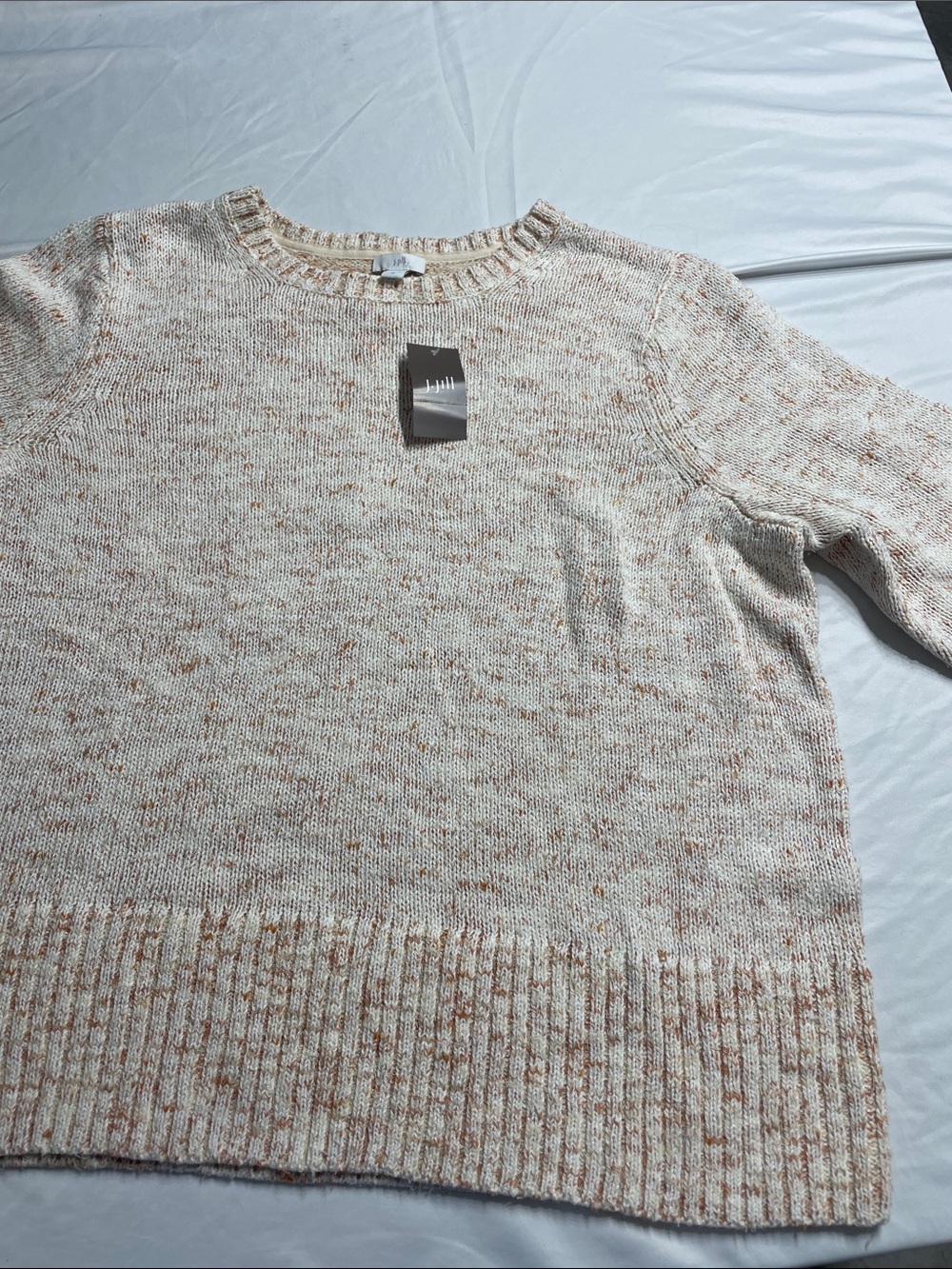 J.Jill crewneck sweater NWT soft cream knit speckled warm rust speckles. Size XL